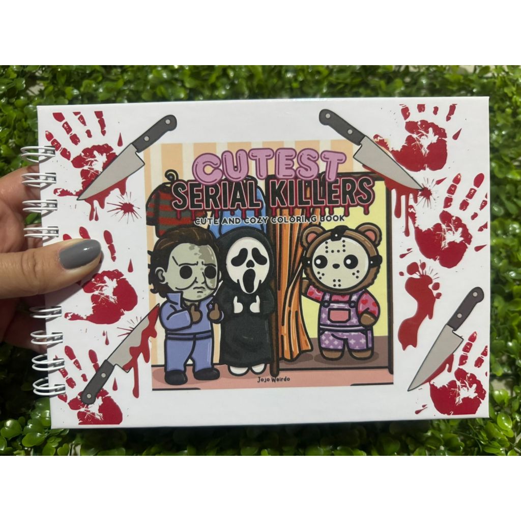 Livro de colorir Terror Cutest Serial Killers, Capa Dura, A5, 120g
