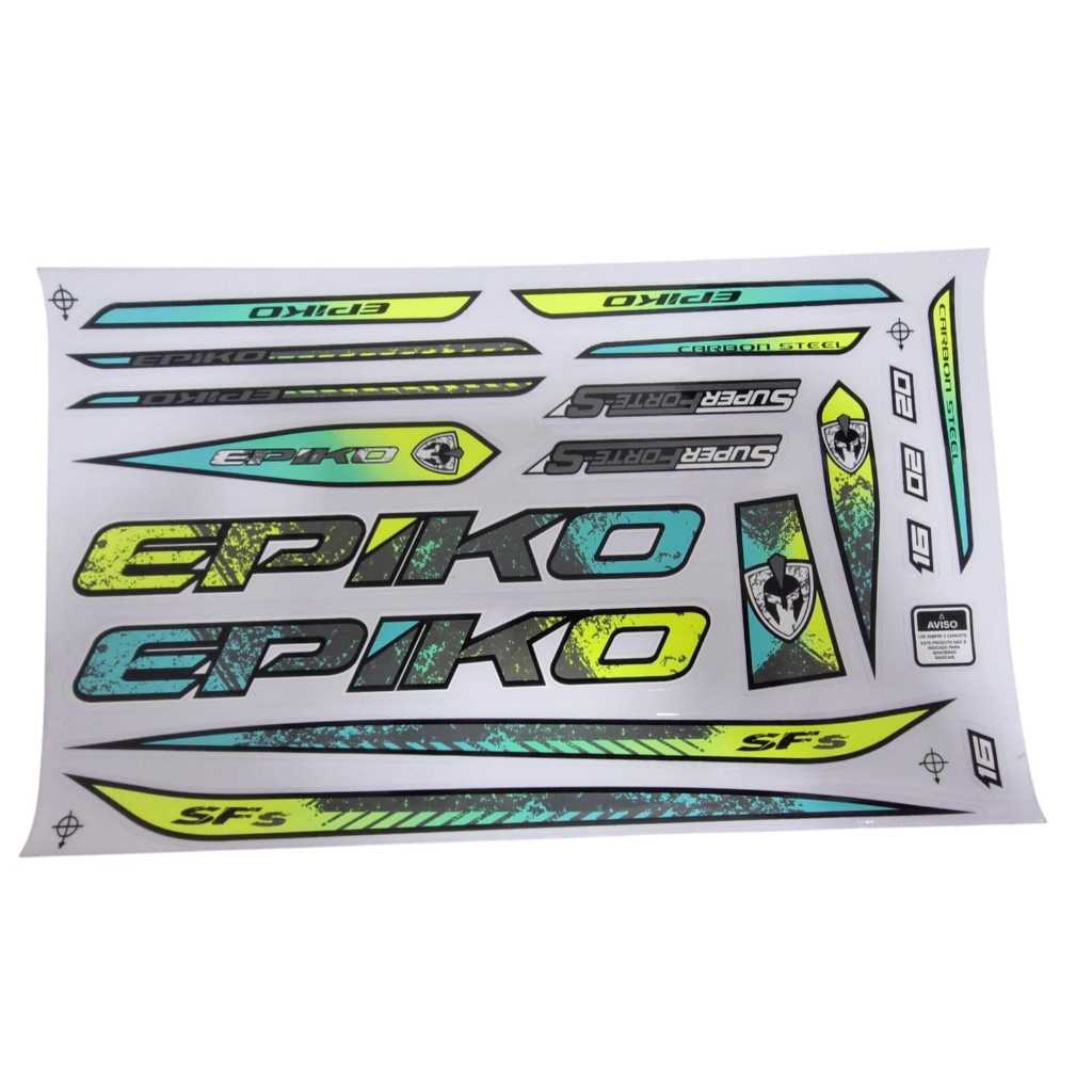 Cartela de Adesivos Bicicleta  Marca Epiko - Quadro Aro 16 e Aro 20 - Sports & Outdoors