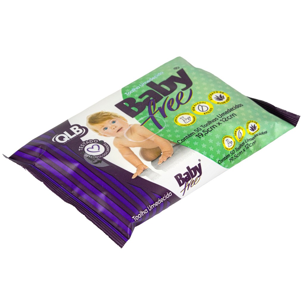 Detalhes do Kits 2pct 5pct ou 10pct com 50un Cada Lenço Umedecido Toalha BABY FREE