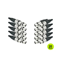 Kit 20 Conectores Cannon Femea 3 Polos Santo Angelo Xlr Sa2x