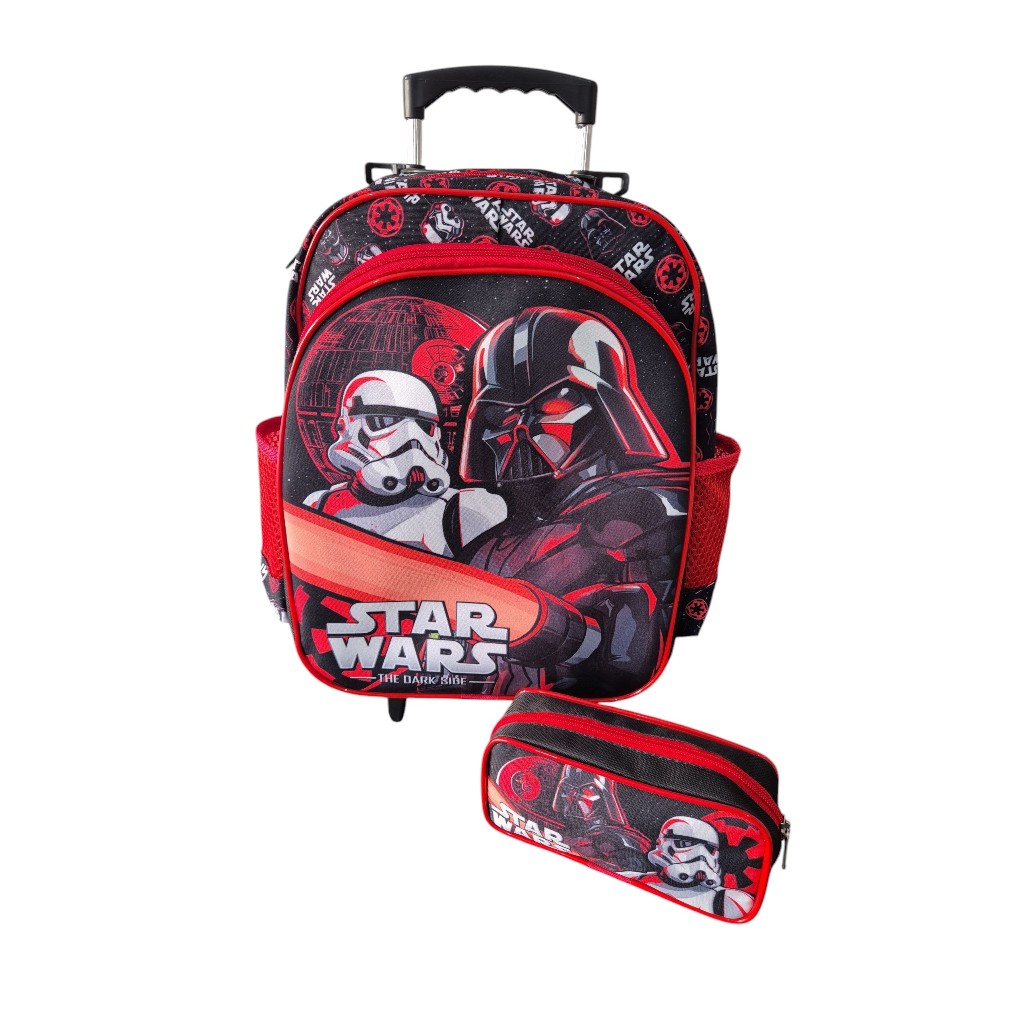 Mochila Escolar Darth Vader Star Wars G Rodinhas + Estojo