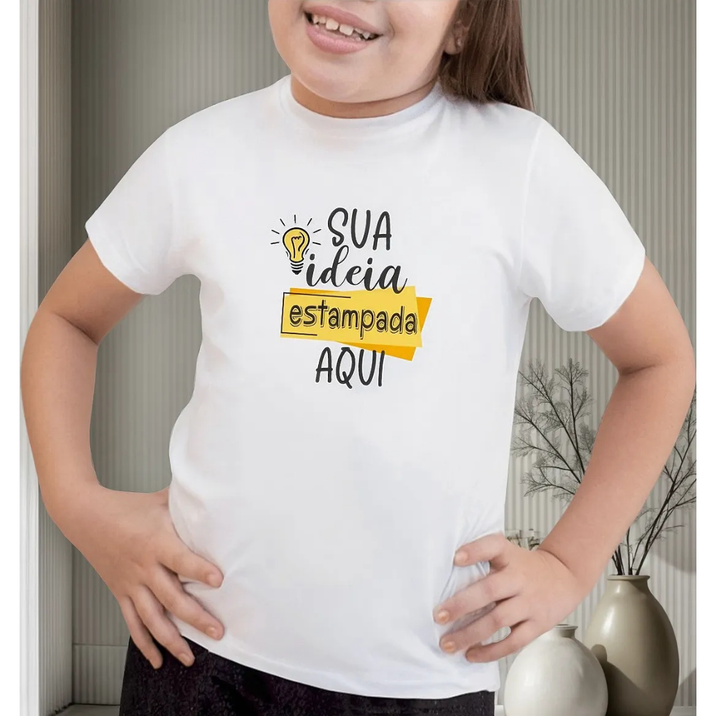 Kit 2 Camisetas Infantil + Camiseta Adulto Unissex Personalizado Sua Idéia Estampada Aqui
