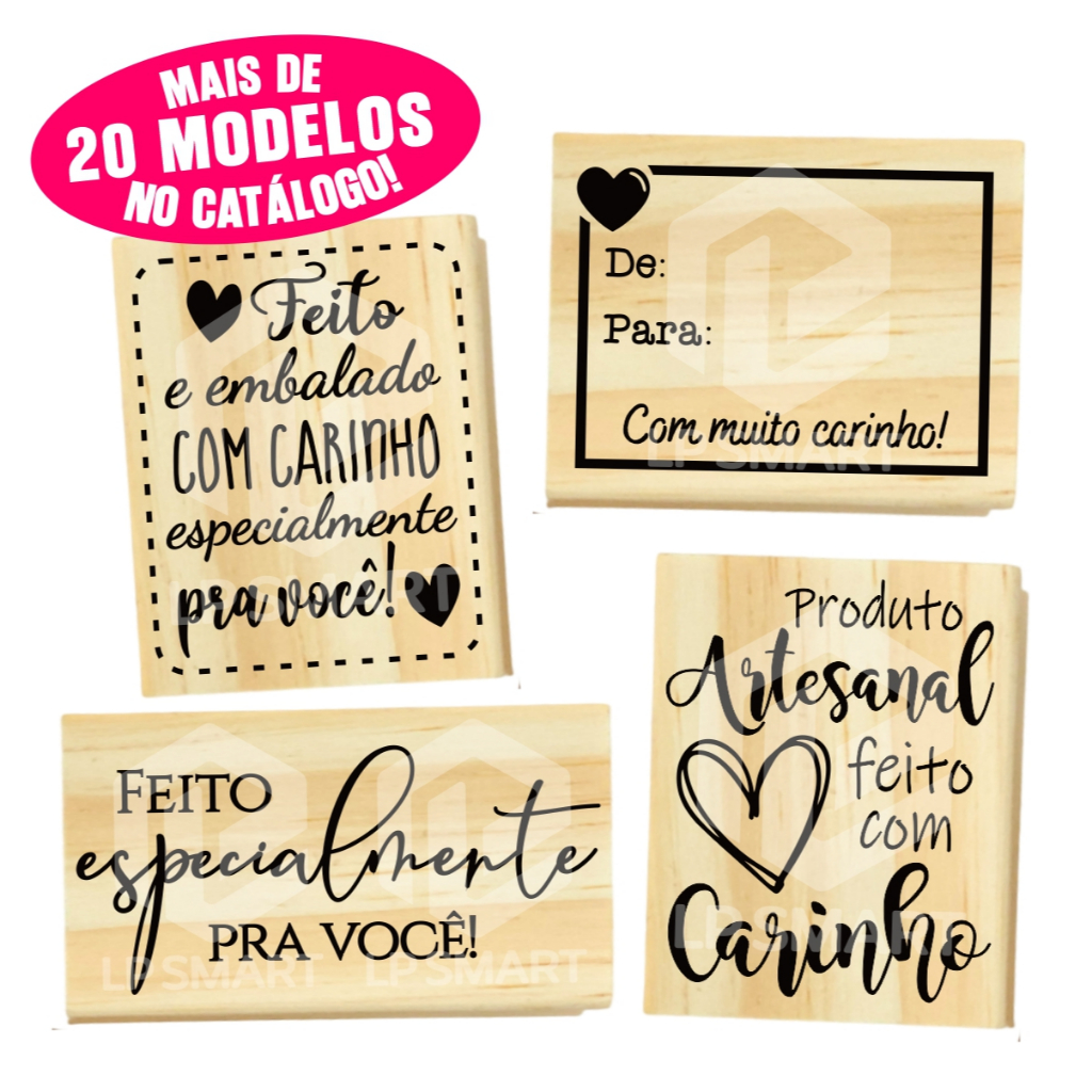 Carimbo Artesanal Decorativo Tag para Personalizar sacolas, embalagens, caixas, tags, tecido, papel de seda e muito mais em Oferta na Shopee