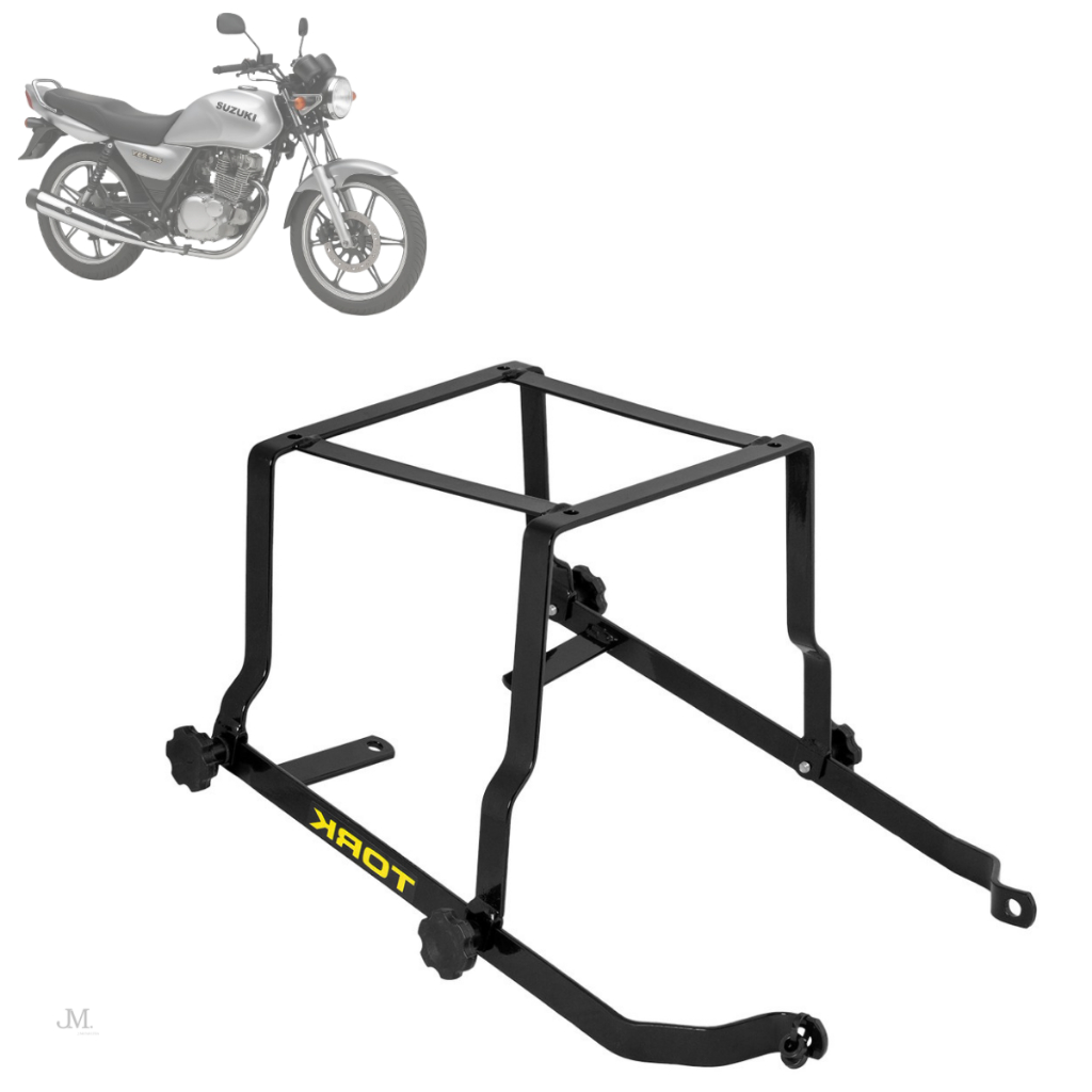 Suporte de Baú SUZUKI Yes 125 2005 Até 2010 - Pode Levar Garupa - Bagageiro para Caixa de Moto