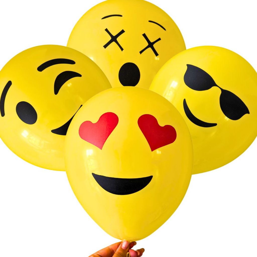 25/50 Bexiga Bola Balão Emotion Emoji Carinhas Sortido Festa Aniversário Infantil Criança Decoração