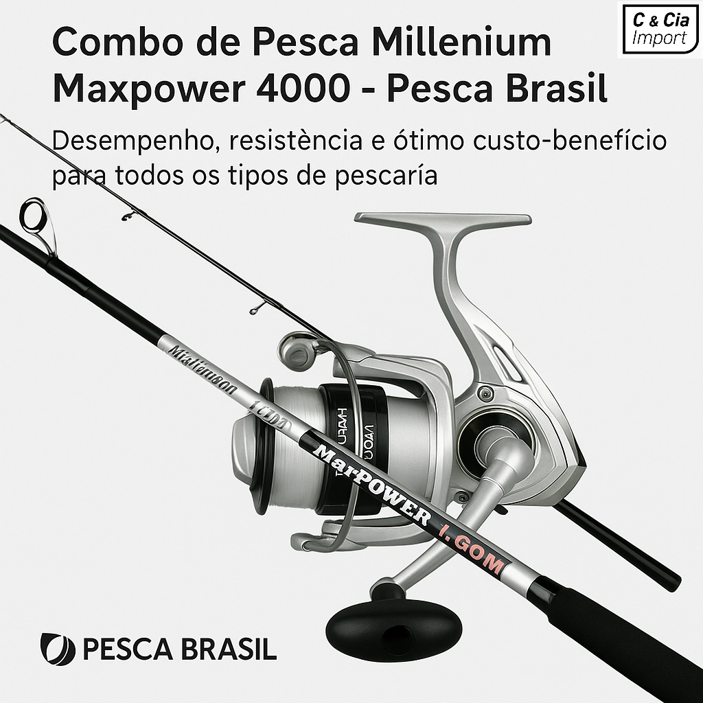 Kit Pescaria Vara De Pesca 1.65m + Molinete 4000 20lb Maxpower Pesca Brasil Alta Qualidade em Oferta na Shopee