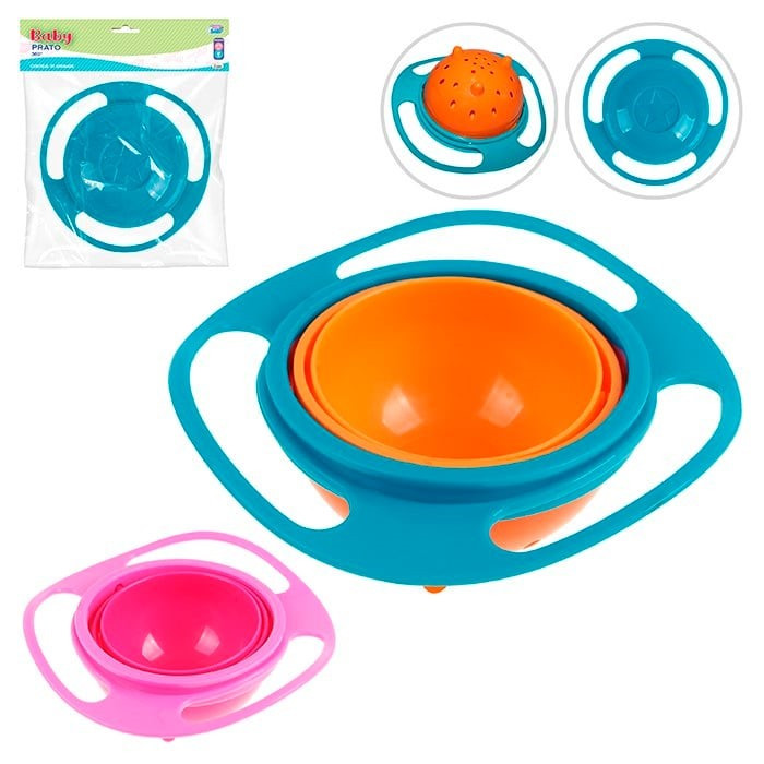 Prato 360º Prato Mágico Giratório Introdução Alimentar Bowl Patrinho Não cai o alimento Bebê Baby