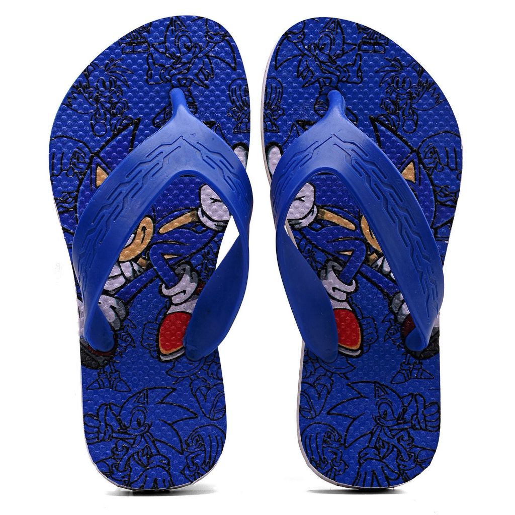 Chinelo Infantil Menino Super Macio Confortável Resistente Antiderrapante Sonic Homem Aranha Batman