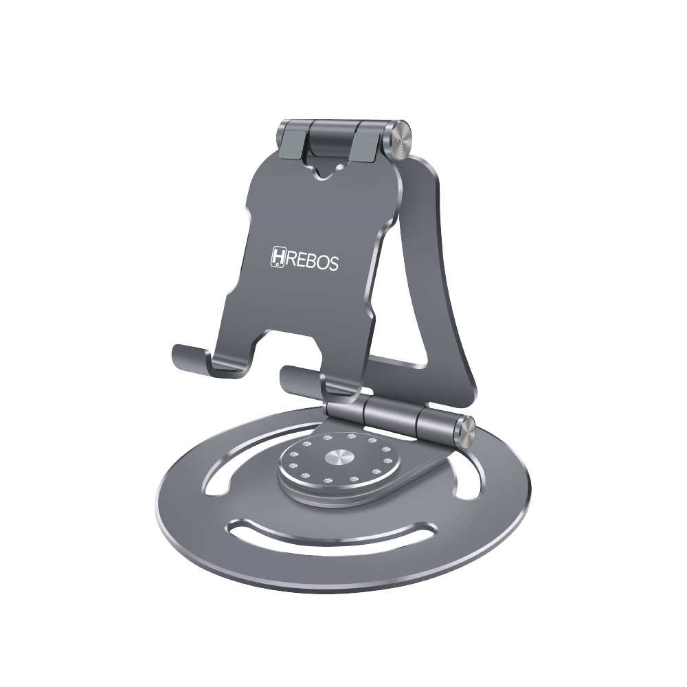 Suporte de Mesa Hrebos em Metal com Base Giratória 360° Compatível com Celulares e Smartphones em Oferta na Shopee