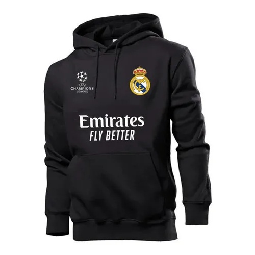Blusa De Frio Moletom Unissex Canguru Algodão Com Capuz Madrid Arte Futbeol Exclusiva