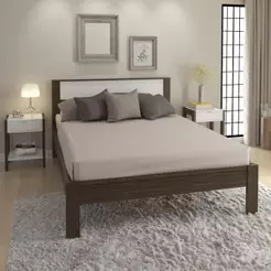Cama de Casal para Colchão 138 x 188 cm Multimóveis CR35009 Nogal/Branca