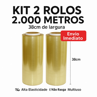 Kit 2 Rolos Bobina Filme Plastica de PVC 38cm x 1000 metros em Oferta na Shopee