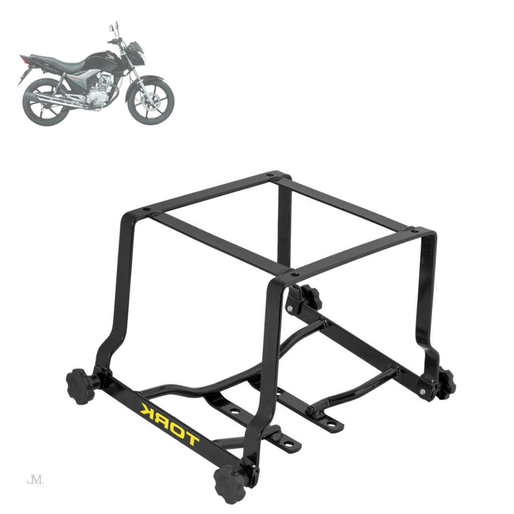 Suporte Baú FAN, TITAN 2009 A 2013 - Pode Levar Garupa - Bagageiro para Caixa de Moto 125 150
