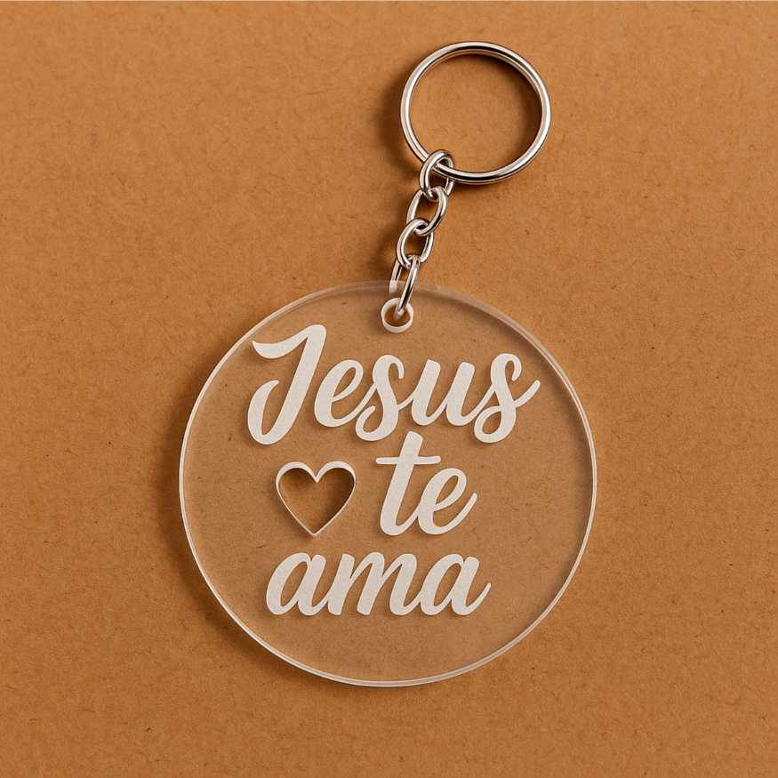 30 á 100 Chaveiros Acrílico Transparente Jesus Te Ama Lembrancinha Religiosa Fé Igreja em Oferta na Shopee