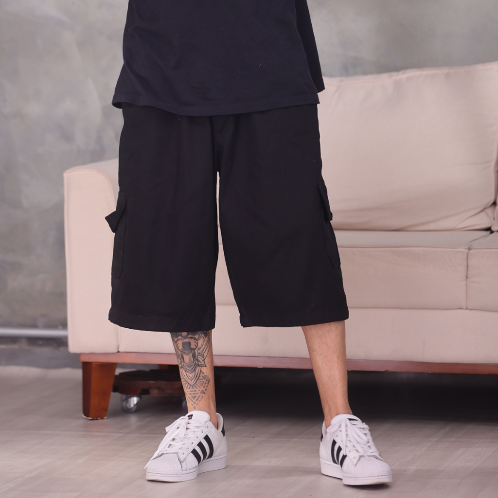 Bermuda Cargo Sarja Unissex Skate Casual Balao Larga 6 Bolsosl