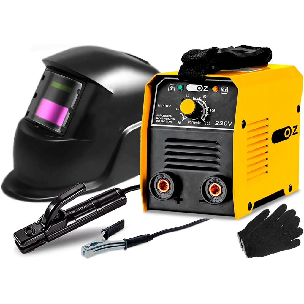 Máquina Inversora De Solda Mi150 Oz 220V + Máscara + Luvas - Home & Living