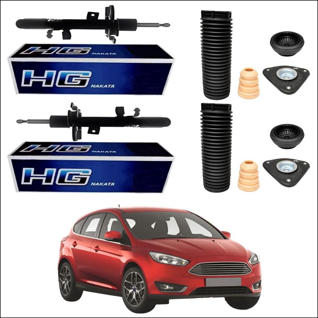 PAR AMORTECEDOR DIANTEIRO FOCUS 2014 A 2019 NAKATA + KIT