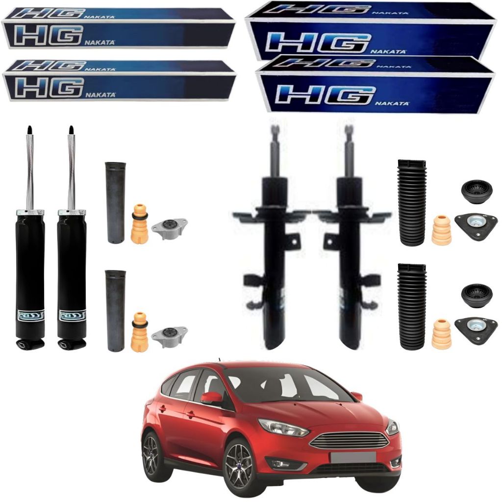 KIT 4 AMORTECEDOR FOCUS 2014 A 2019 NAKATA + KIT