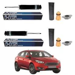 PAR AMORTECEDOR TRASEIRO FOCUS 2014 A 2019 NAKATA + KIT
