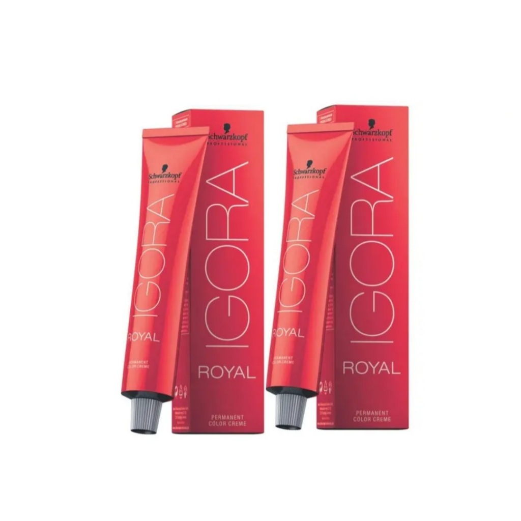 Kit Schwarzkopf Igora Royal 8-77 Louro Médio Cobre Extra + 9-7 Louro Extra Claro Cobre