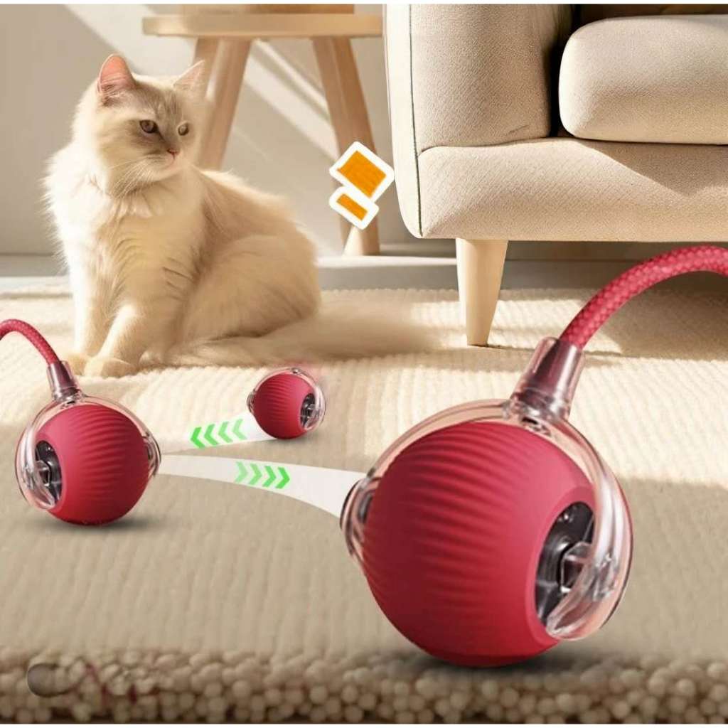 Brinquedos Inteligentes Para Gatos/Cachorros Bola De Rolamento Automática Cauda Falsa Recarregável Elétrico em Oferta na Shopee
