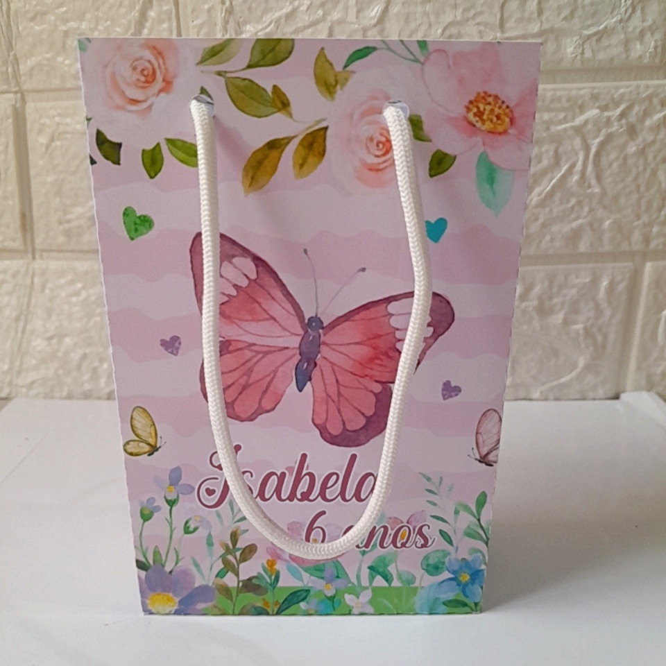 Sacolinha personalizada Jardim das Borboletas / Sacolinha para lembrancinha Jardim das Borboletas  / Sacolinhas para fes