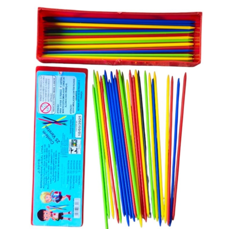 2 UND  JOGO PEGA VARETAS  COM 25 VARETAS  DE 16 CM  GROSSA S/ REBARBA  CAIXA DE PLASTICO OTIMO PARA GUARDAR E NAO PERDER