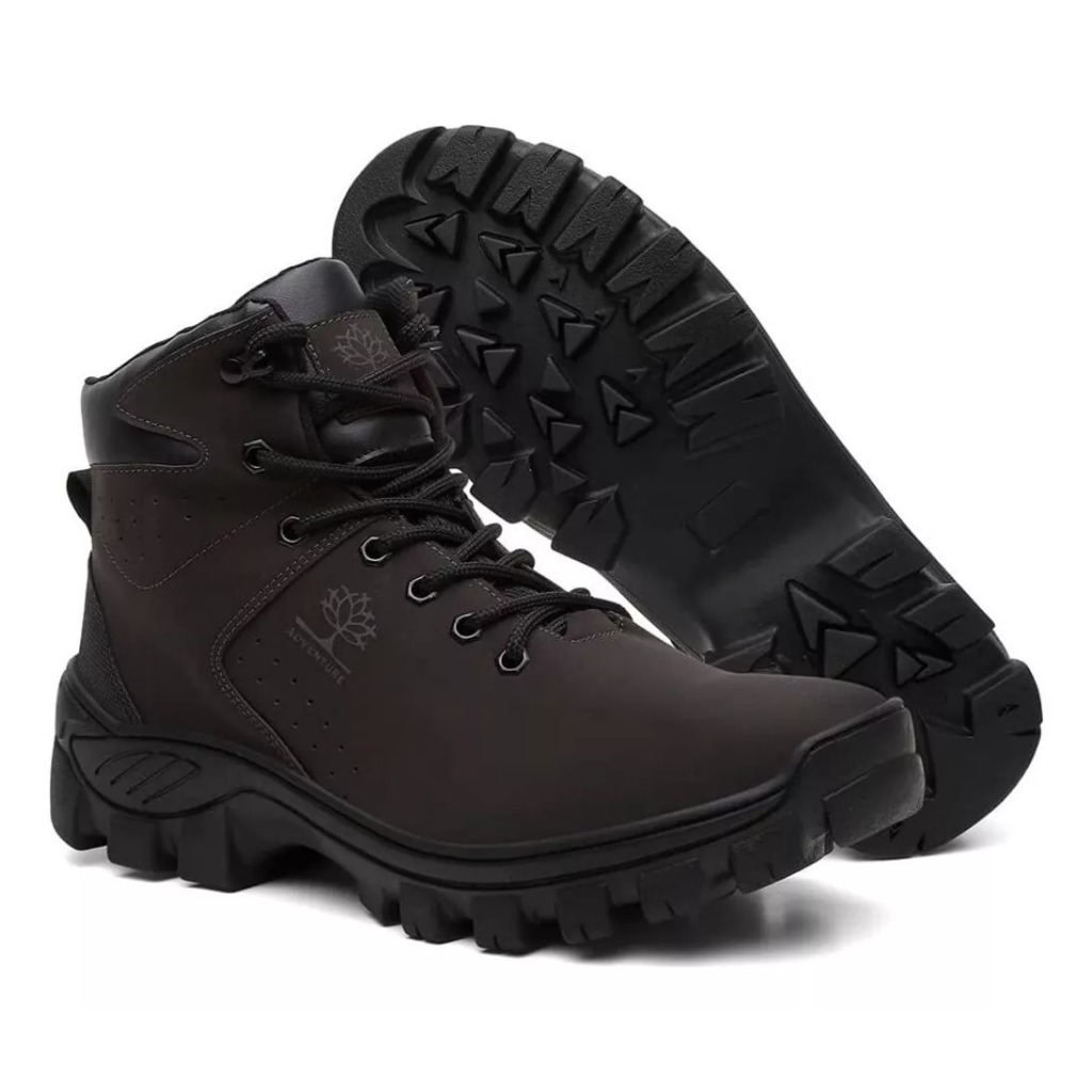 Bota Masculina Coturno Tratorado Sola Borracha Trabalho Adventure trilha anti derrapante