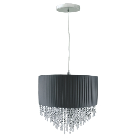 Luminária Fantasia com Pingentes Transparentes–Soquete E27 e Canopla em Alumínio para Sala ou Quarto