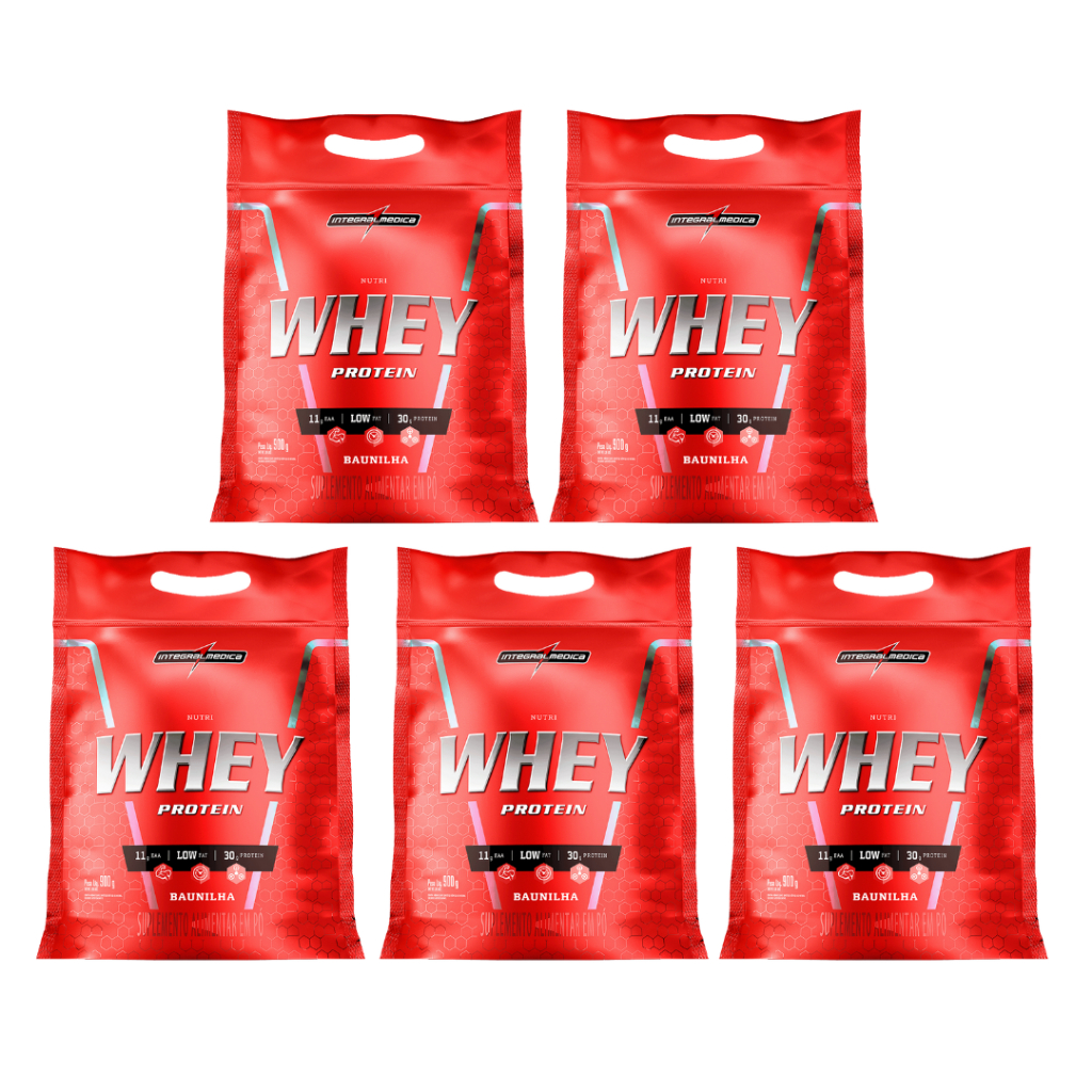 Kit 5x Nutri Whey refil 900g - Integralmédica em Oferta na Shopee