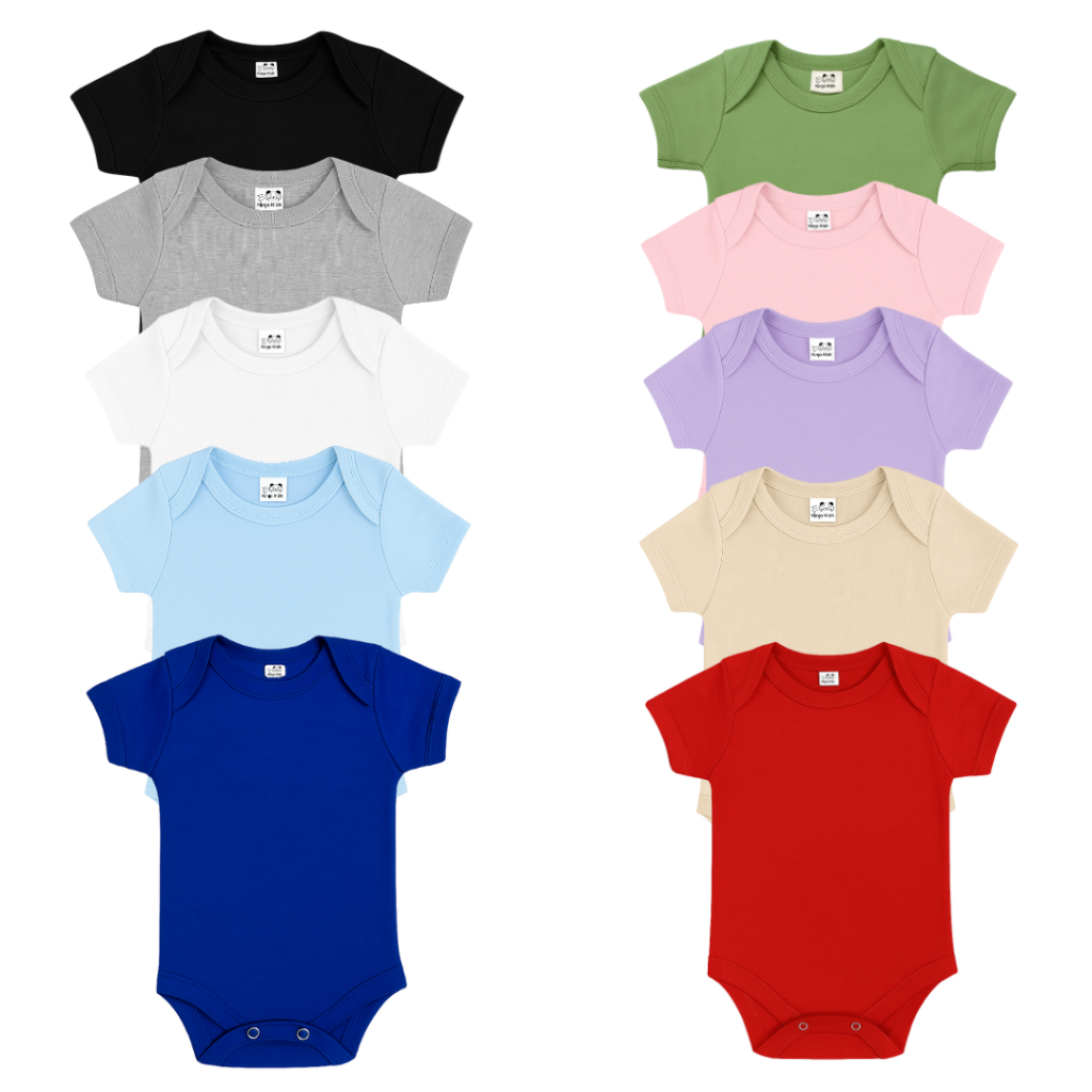 Bodie Algodao Liso Manga Curta Menino Menina Confortavel em Oferta na Shopee