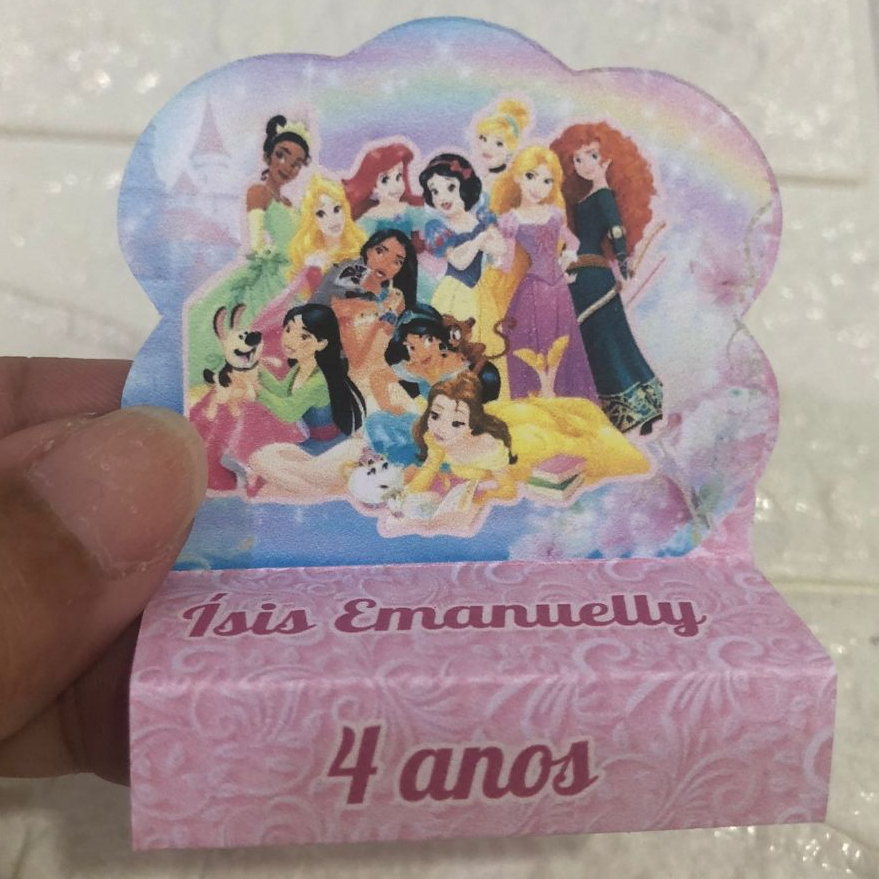 Pegue e Monte Porta Bis Duplo Personalizado PRINCESAS Lembrancinhas para Festas Aniversários Infantil Mimo