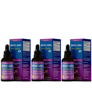 Kit 3 Melatonina BeautyLiffe em Gotas Rápida Absorção, Qualidade no Sono - Sabor Maracujá
