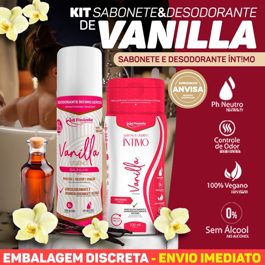 Kit Banho sabonete líquido + desodorante íntimo spray feminino La Pimenta