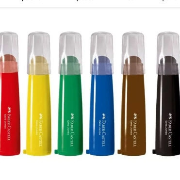 Marcadores extra jumbo faber castell com 06 unidades