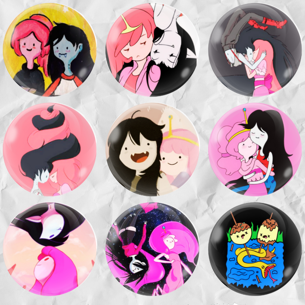 Bottons Animação Desenho Marceline e Jujuba : Hora da Aventura (4,5cm)