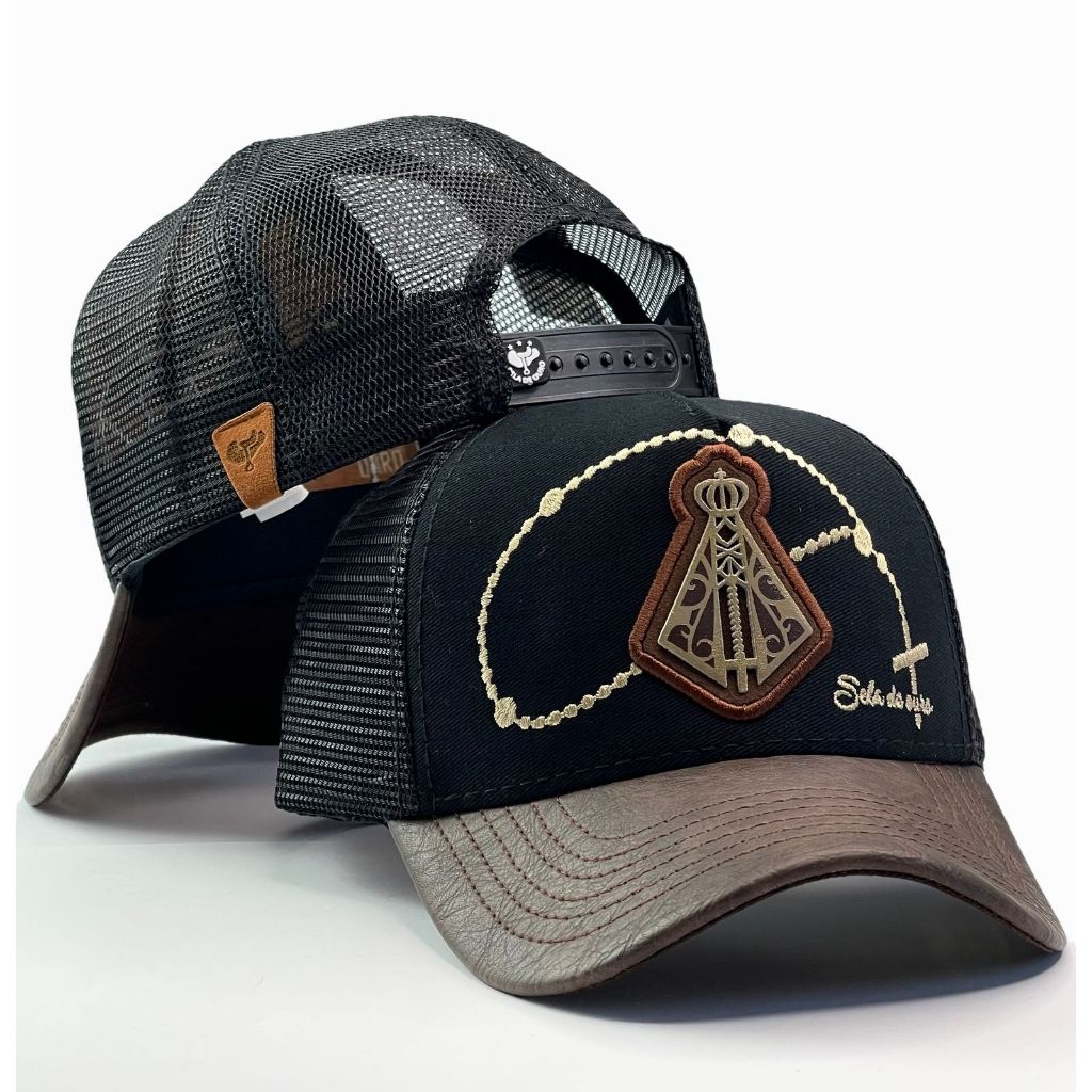 BONÉ COUNTRY ORIGINAL AGRO TELINHA SERTANEJO RURAL ABA CURVA REDINHA COM REGULADOR NOSSA SENHORA APARECIDA TRUCKER