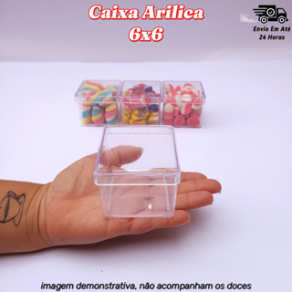 100 Caixa Acrilica 6x6 Acrílico reforçado perfeito para lembrancinha de luxo e brindes em Oferta na Shopee