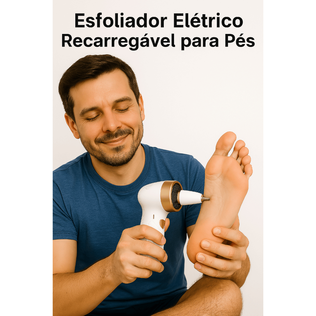 Esfoliador Elétrico Recarregável para Pés  Lixa com Disco Abrasivo  Removedor de Calos  Pedicure