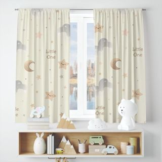 Cortina para quarto Infantil 2,00x1,50 | Quarto, Sala | Estrela, Nuvem, Lua em Oferta na Shopee