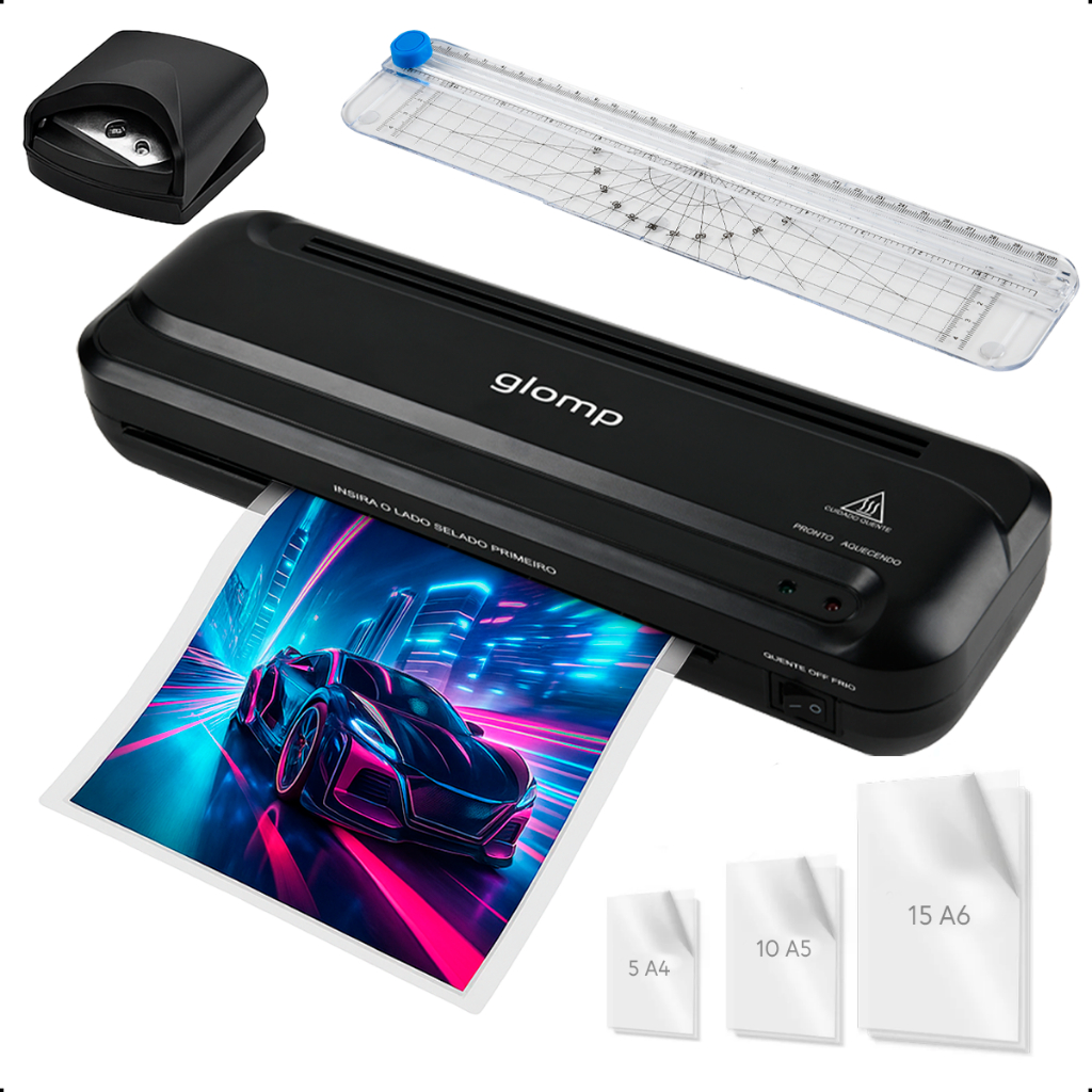 Plastificadora Laminadora A4 127v Quente Frio Compacta Profissional Escritório Home Office...