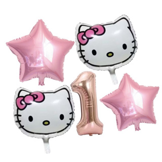 kit C/4 Balão Metalizado Hello Kitty + Número 40cm em Oferta na Shopee