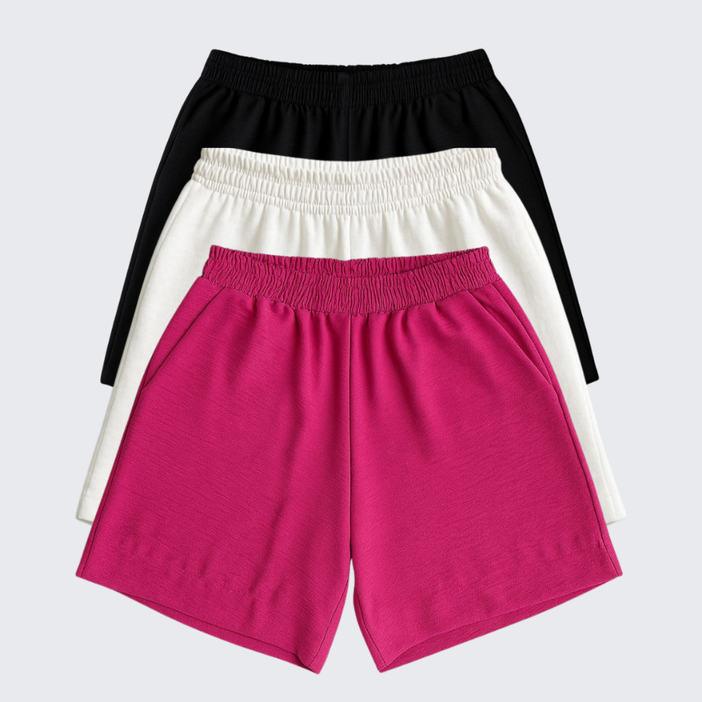 Kit 3 Shorts Duna Plus Size Feminino OFERTA Com Bolso Verão Leve Atlético Tendência Moda Com Elástico Cintura Alta em Oferta na Shopee