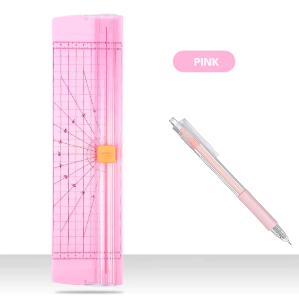 Kit Guilhotina A4 + Caneta Estilete de precisão Ponta retrátil metal - Cortador De Papel Portátil Fácil Manuseio em Oferta na Shopee