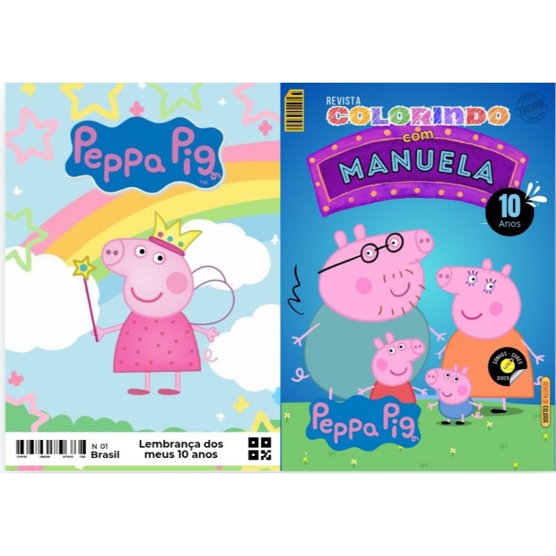 20 Livrinho de Colorir Peppa Pig Personalizado com Nome e Idade Festa Infantil Aniversário