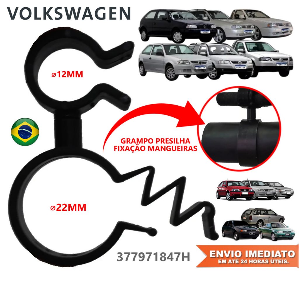 Grampo Presilha de Fixação Mangueiras Volkswagen Gol Parati Saveiro G2 G3 G4 377971847H Novo com NFe em Oferta na Shopee