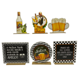 Kit Display de Mesa 6 Peças Para Festa Boteco Mineiro MDF em Oferta na Shopee