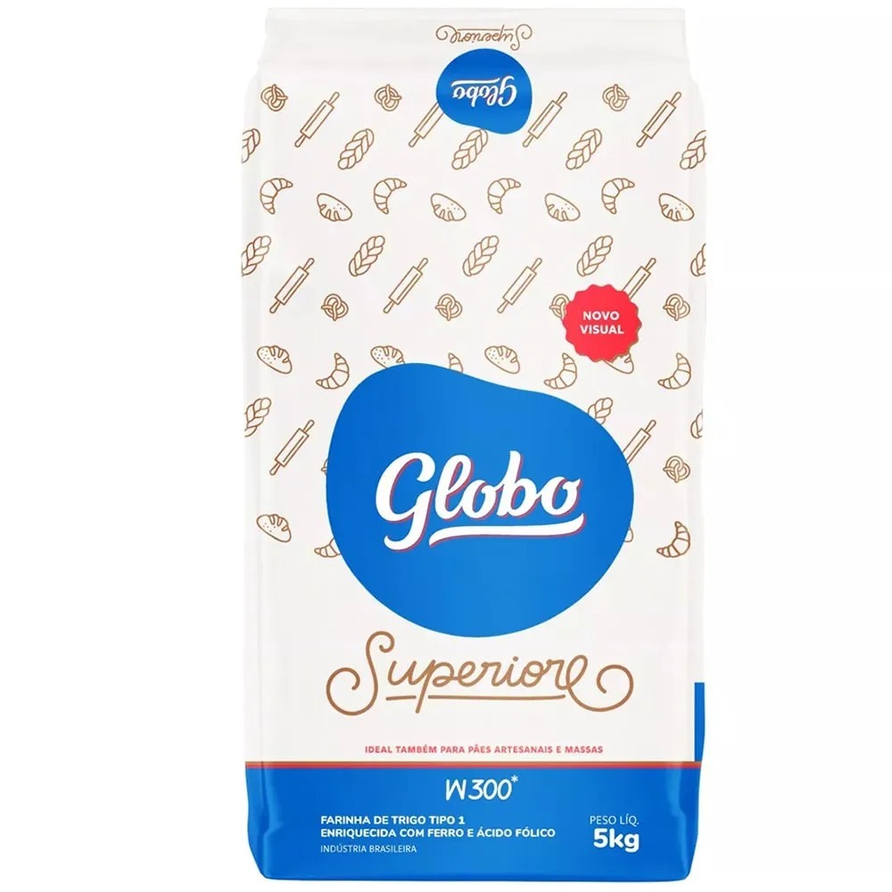 Farinha Tipo 1 Globo Superiore De Trigo 5 Kg 300 W Forte Para