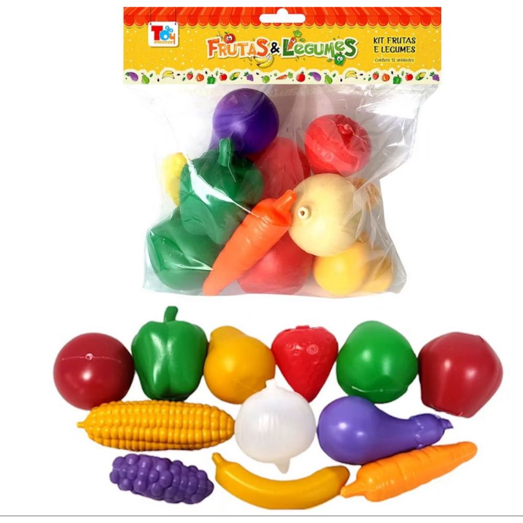 Comidinha de Brinquedo 12 Peças Brinquedo Faz de Conta Casinha Legumes e Frutas de Brinquedo — R$ 15,99 em Shopee
