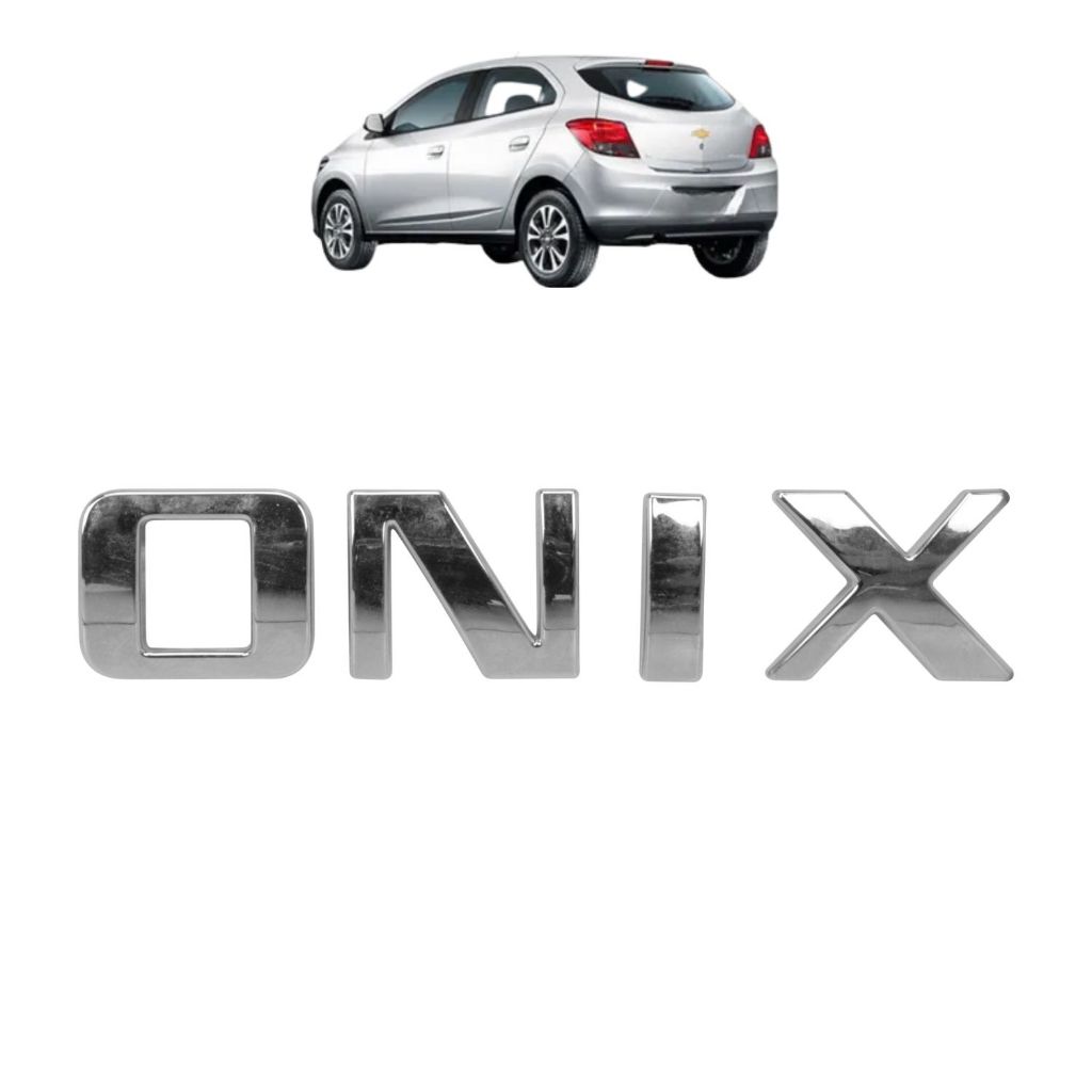 Emblema adesivo ONIX – Onix 2013 a 2019 – Cromado ou Preto em Oferta na Shopee
